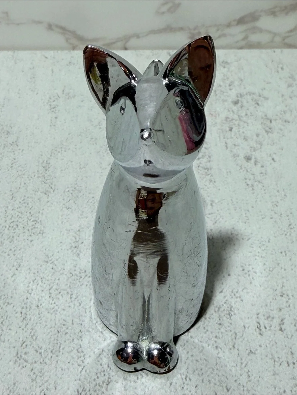 Umbra Chrome Silver Fox Decorative Accent Figurine ring holder